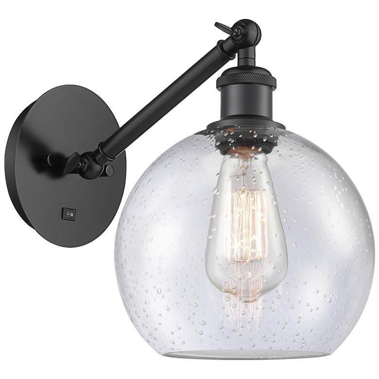 Image 1 Ballston Athens 8" LED Sconce - Matte Black Finish - Seedy Shade