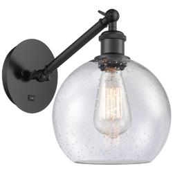 Ballston Athens 8" LED Sconce - Matte Black Finish - Seedy Shade