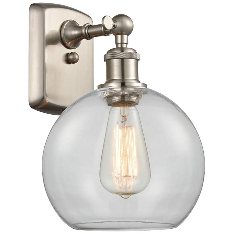 Image 1 Ballston Athens 8 inch LED Sconce - Nickel Finish - Clear Shade