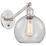 Ballston Athens 8" LED Sconce - Nickel Finish - Clear Shade