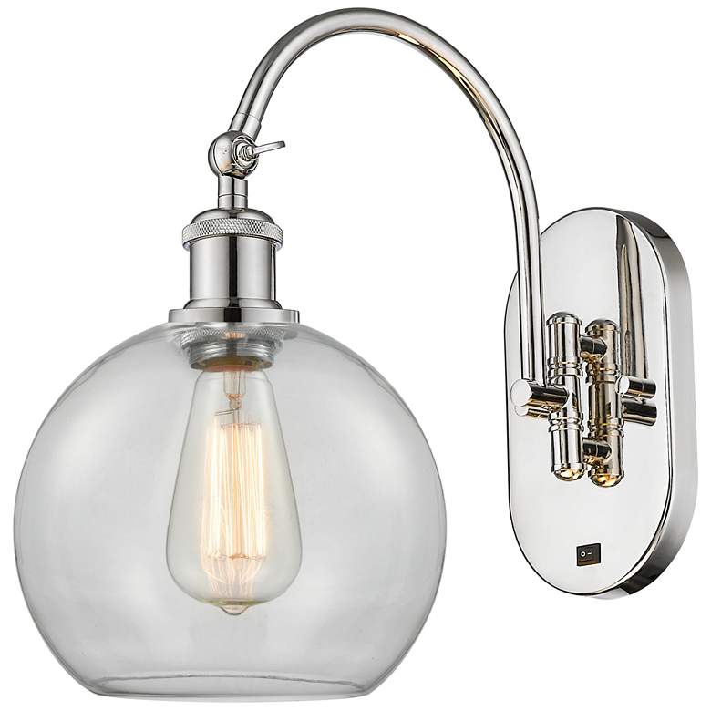 Image 1 Ballston Athens 8" LED Sconce - Nickel Finish - Clear Shade