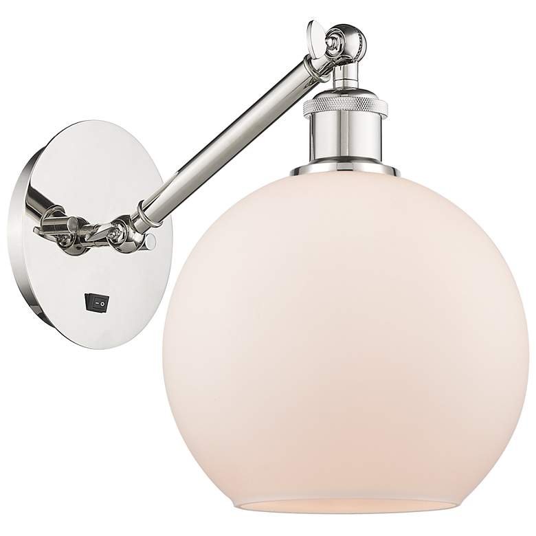 Image 1 Ballston Athens 8" LED Sconce - Nickel Finish - Matte White Shade