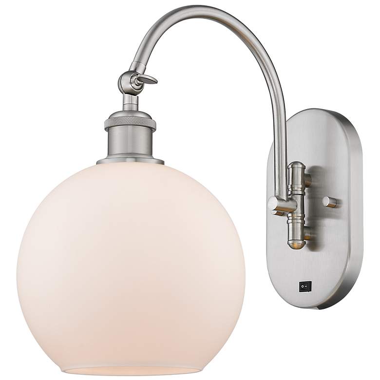 Image 1 Ballston Athens 8" LED Sconce - Nickel Finish - Matte White Shade