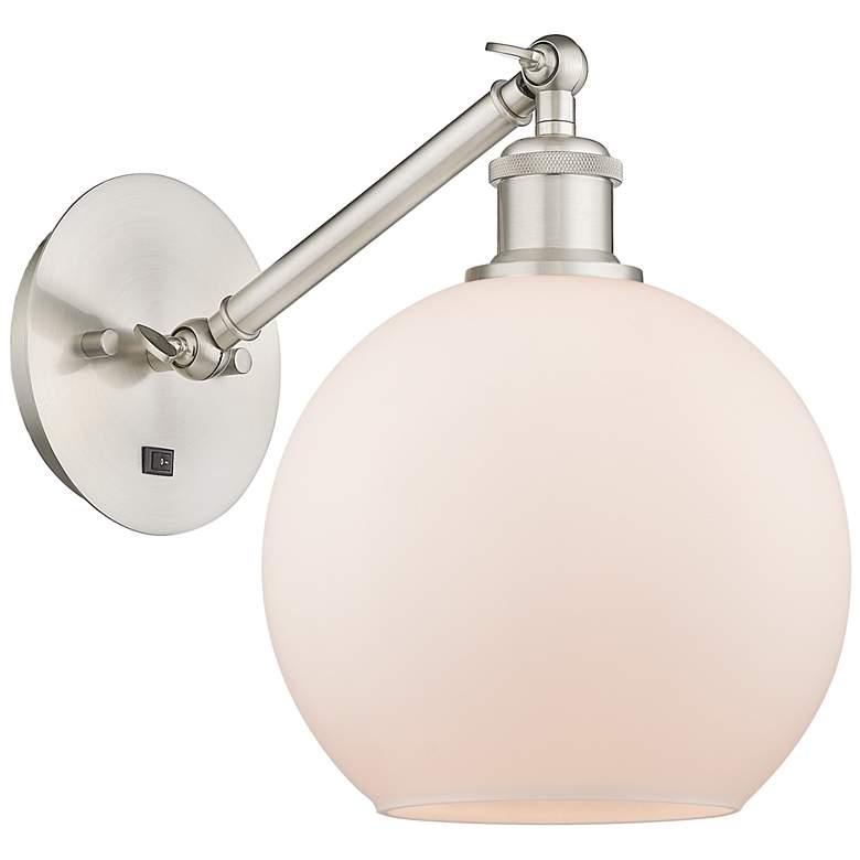 Image 1 Ballston Athens 8 inch LED Sconce - Nickel Finish - Matte White Shade