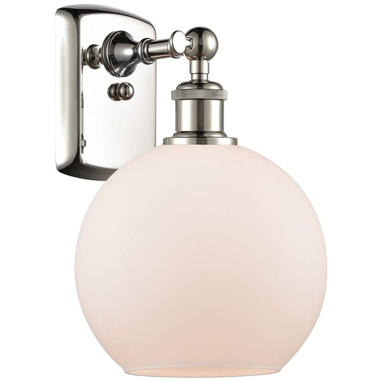 Image 1 Ballston Athens 8" LED Sconce - Nickel Finish - Matte White Shade