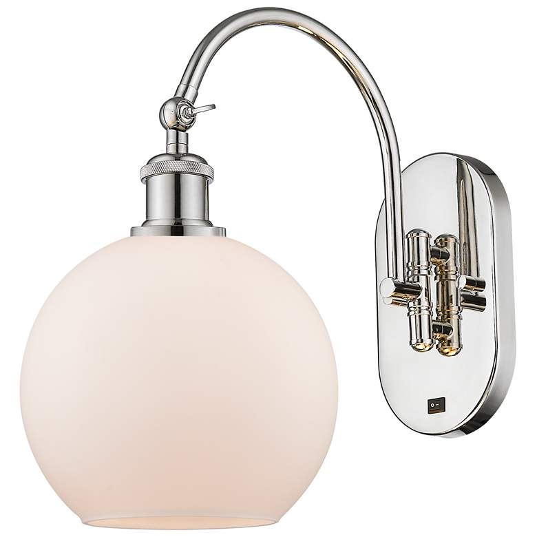 Image 1 Ballston Athens 8" LED Sconce - Nickel Finish - Matte White Shade