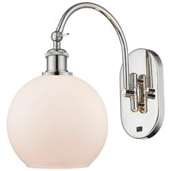Ballston Athens 8" LED Sconce - Nickel Finish - Matte White Shade