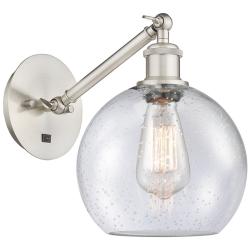 Ballston Athens 8" LED Sconce - Nickel Finish - Seedy Shade