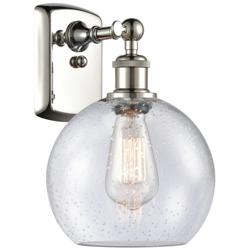 Ballston Athens 8" LED Sconce - Nickel Finish - Seedy Shade