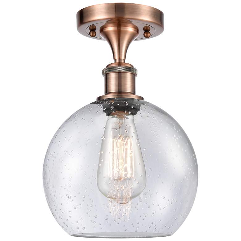 Image 1 Ballston Athens 8" LED Semi-Flush Mount - Antique Copper - Seedy Shad