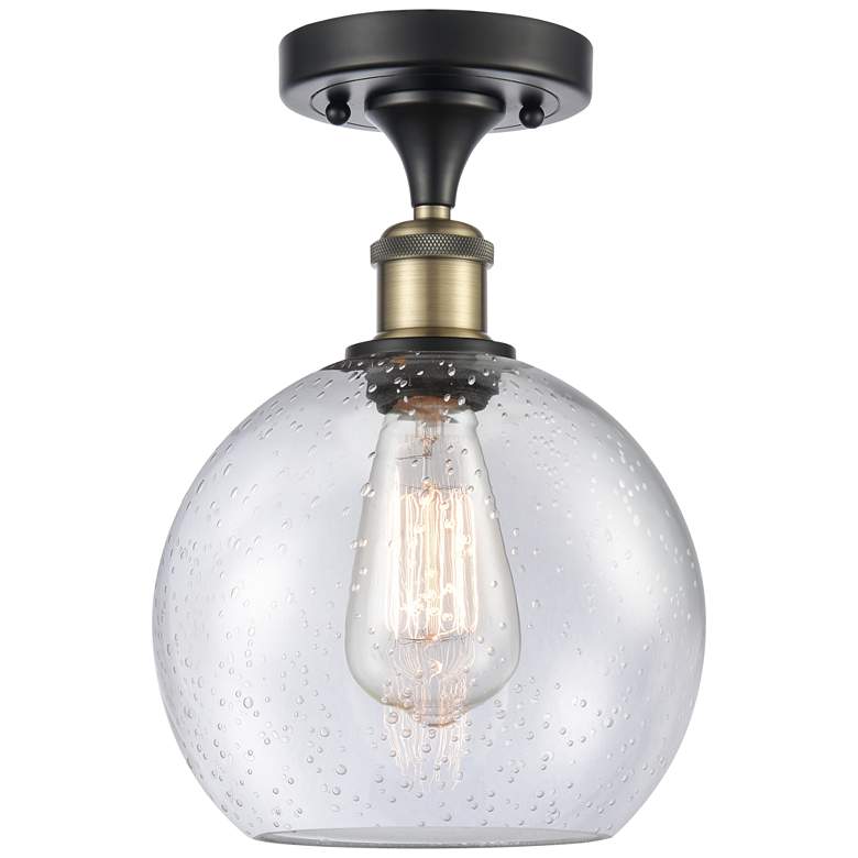 Image 1 Ballston Athens 8" LED Semi-Flush Mount - Black Antique Brass - Seedy