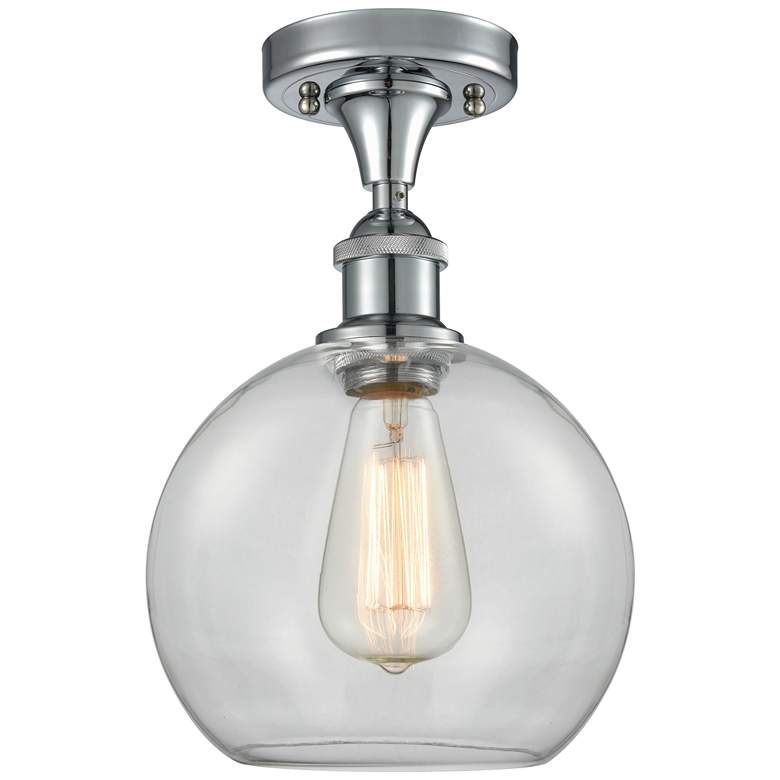 Image 1 Ballston Athens 8" LED Semi-Flush Mount - Polished Chrome - Clear Sha