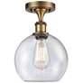 Ballston Athens  8" Semi-Flush Mount - Brushed Brass - Seedy Shade