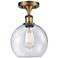 Ballston Athens  8" Semi-Flush Mount - Brushed Brass - Seedy Shade