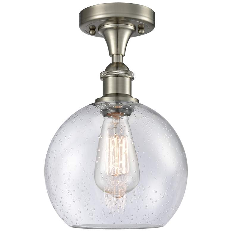 Image 1 Ballston Athens 8" Semi-Flush Mount - Brushed Satin Nickel - Seedy Sh