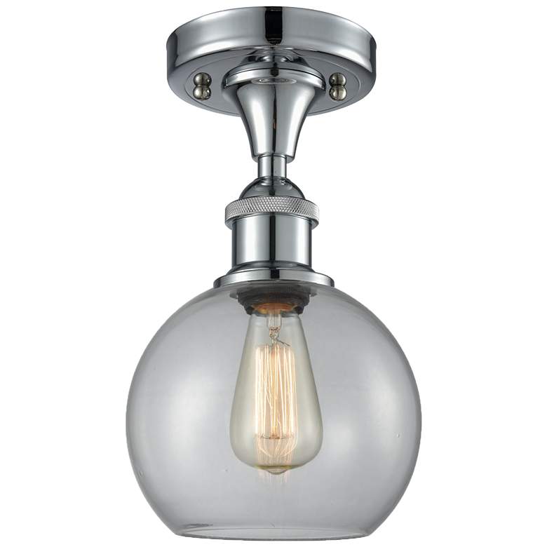 Image 1 Ballston Athens 8" Semi-Flush Mount - Polished Chrome - Clear Shade