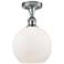 Ballston Athens 8" Semi-Flush Mount - Polished Chrome - Matte White S