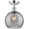 Ballston Athens 8"W Chrome Semi-Flush Mount w/ Smoke Swirl Shade