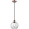 Ballston Athens 8"W Cord Hung Copper Mini Pendant w/ Clear Shade