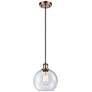 Ballston Athens 8"W Cord Hung Copper Mini Pendant w/ Seedy Shade