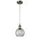 Ballston Athens 8"W Cord Hung Satin Nickel Mini Pendant w/ Clear Shade