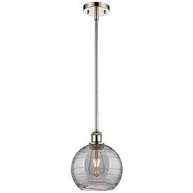 Image1 of Ballston Athens 8"W Polished Nickel Stem Mini Pendant w/ Smoke Swirl S