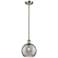 Ballston Athens 8"W Satin Nickel Stemmed Mini Pendant w/ Smoke Swirl S
