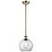 Ballston Athens 8"W Stem Hung Antique Brass Mini Pendant w/ Clear Shad