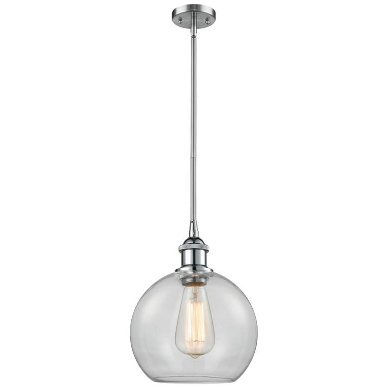 Image 1 Ballston Athens 8"W Stem Hung Chrome Mini Pendant w/ Clear Shade