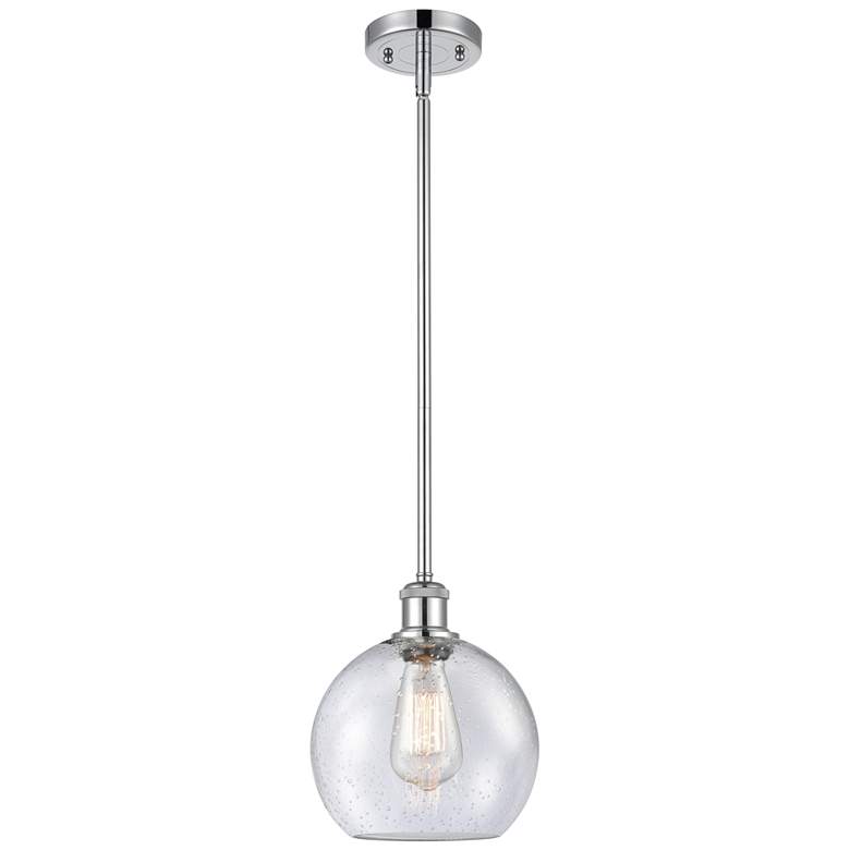 Image 1 Ballston Athens 8"W Stem Hung Chrome Mini Pendant w/ Seedy Shade