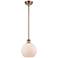 Ballston Athens 8"W Stem Hung Copper Mini Pendant w/ White Shade