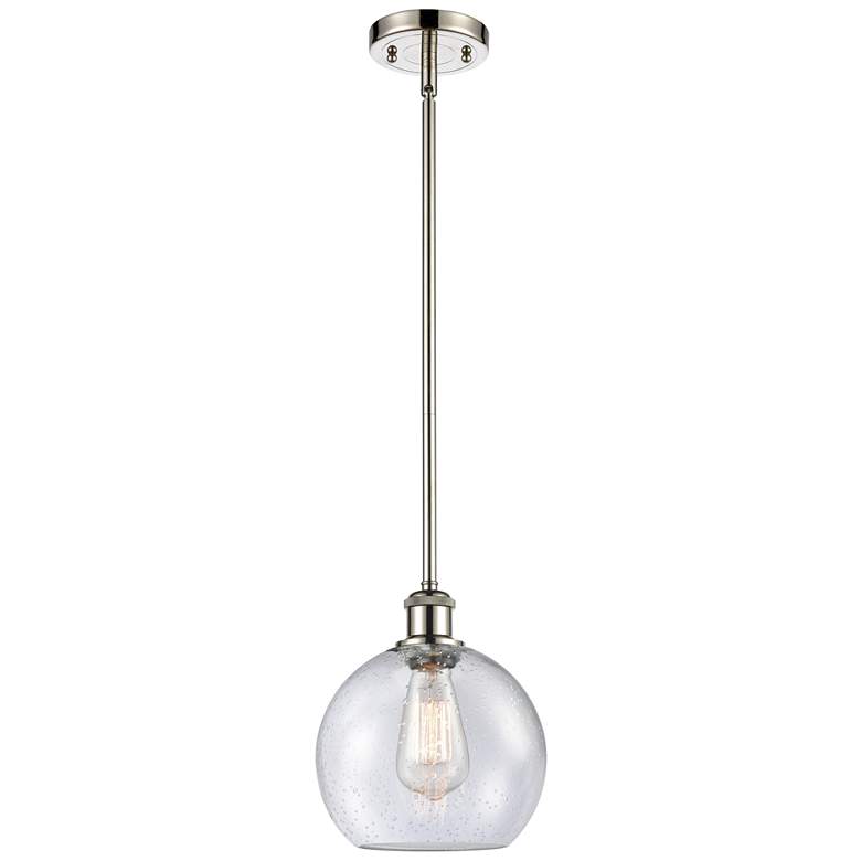 Image 1 Ballston Athens 8"W Stem Hung Polished Nickel Mini Pendant w/ Seedy Sh