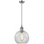 Ballston Athens 8"W Stem Hung Satin Nickel Mini Pendant w/ Clear Shade