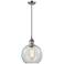 Ballston Athens 8"W Stem Hung Satin Nickel Mini Pendant w/ Clear Shade