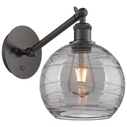 Ballston Athens 9.88"H Oiled Bronze Adjustable Sconce w/ Smoke Swirl S