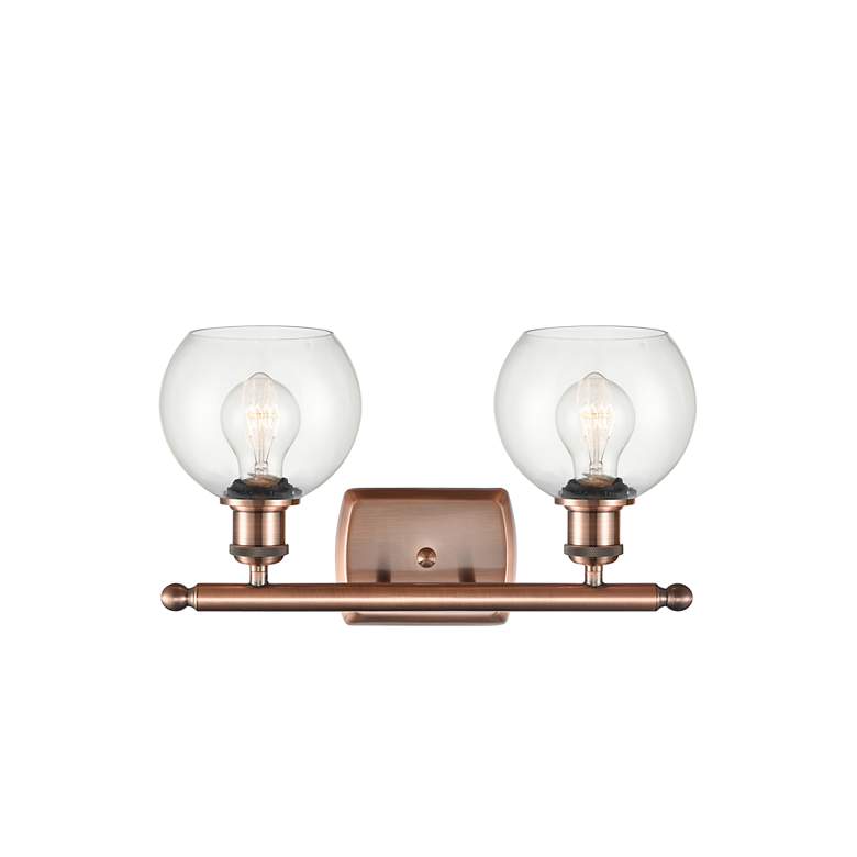 Image 2 Ballston Athens 9 1/2"H Antique Copper 2-Light Wall Sconce more views