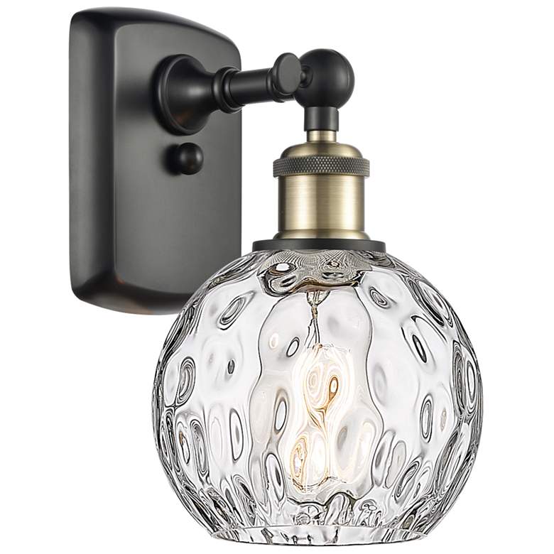 Image 1 Ballston Athens 9 1/2"H Black Antique Brass LED Wall Sconce