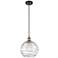 Ballston Athens Deco Swirl 10" LED Mini Pendant - Black Brass - Clear