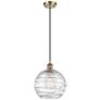 1_Ballston Athens Deco Swirl 10" LED Mini Pendant - Brass - Clear