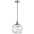 Ballston Athens Deco Swirl 10" LED Mini Pendant - Brass - Clear