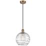 Ballston Athens Deco Swirl 10" LED Mini Pendant - Brushed Brass - Clea