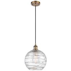 Ballston Athens Deco Swirl 10" LED Mini Pendant - Brushed Brass - Clea