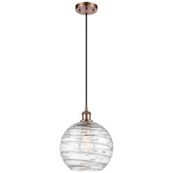 Ballston Athens Deco Swirl 10" LED Mini Pendant - Copper - Clear