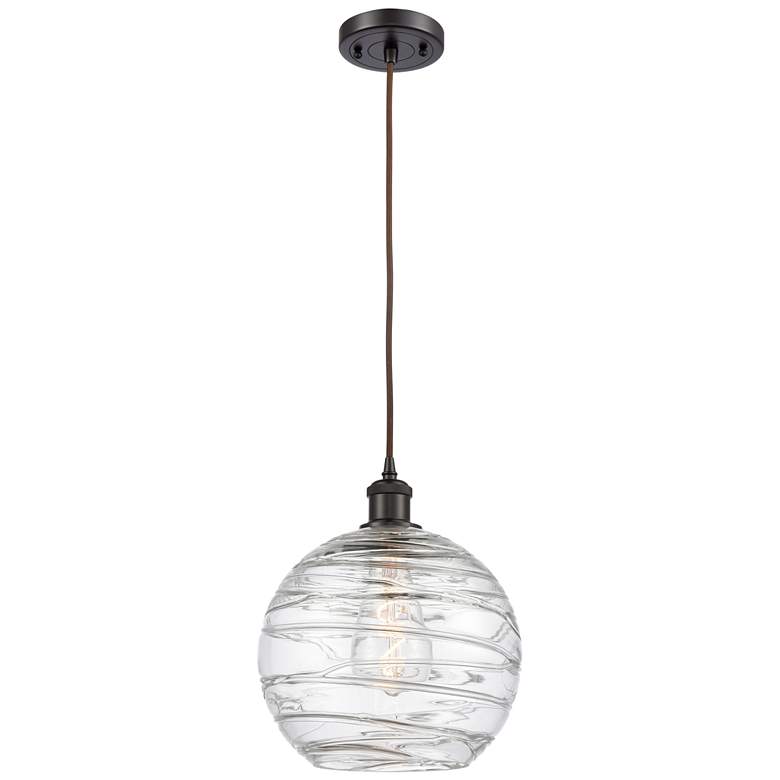 Image 1 Ballston Athens Deco Swirl 10" LED Mini Pendant - Oil Rubbed Bronze -