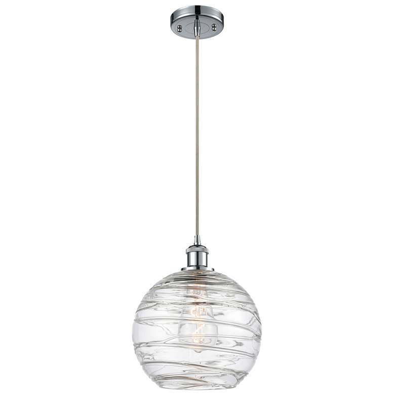 Image 1 Ballston Athens Deco Swirl 10" LED Mini Pendant - Polished Chrome - Cl