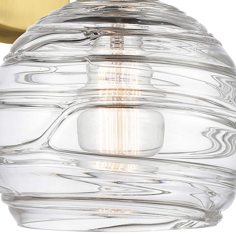 Image 2 Ballston Athens Deco Swirl 12" High Satin Gold Wall Sconce more views
