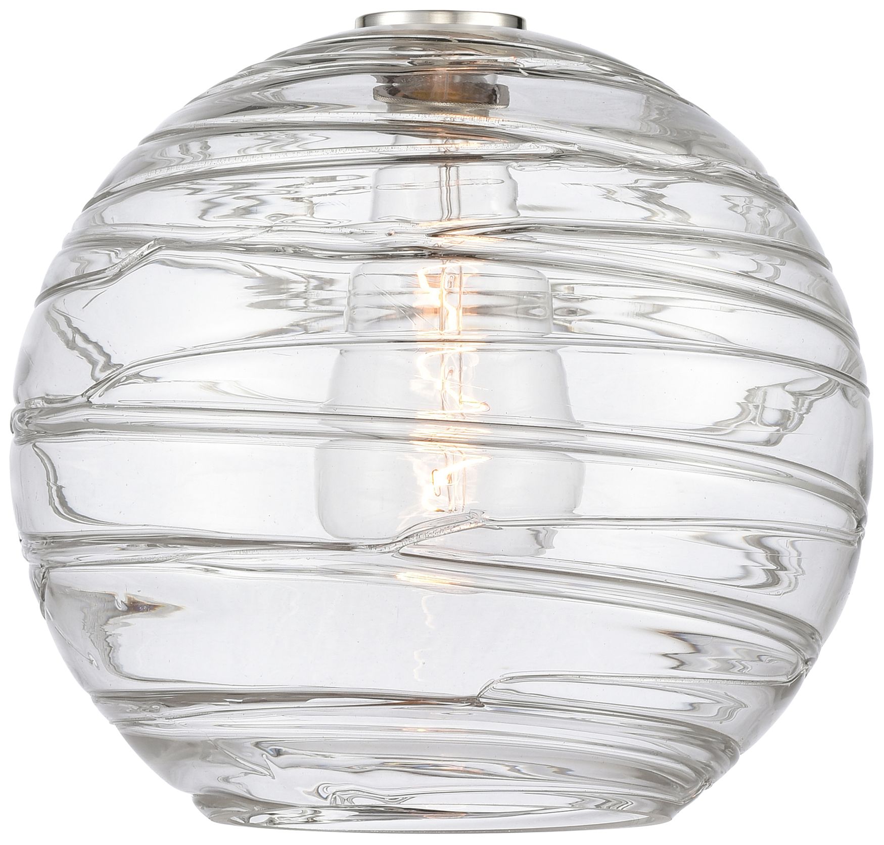 Thumbnail3 of Ballston Athens Deco Swirl 12" LED Mini Pendant - Black Brass - Clear more views