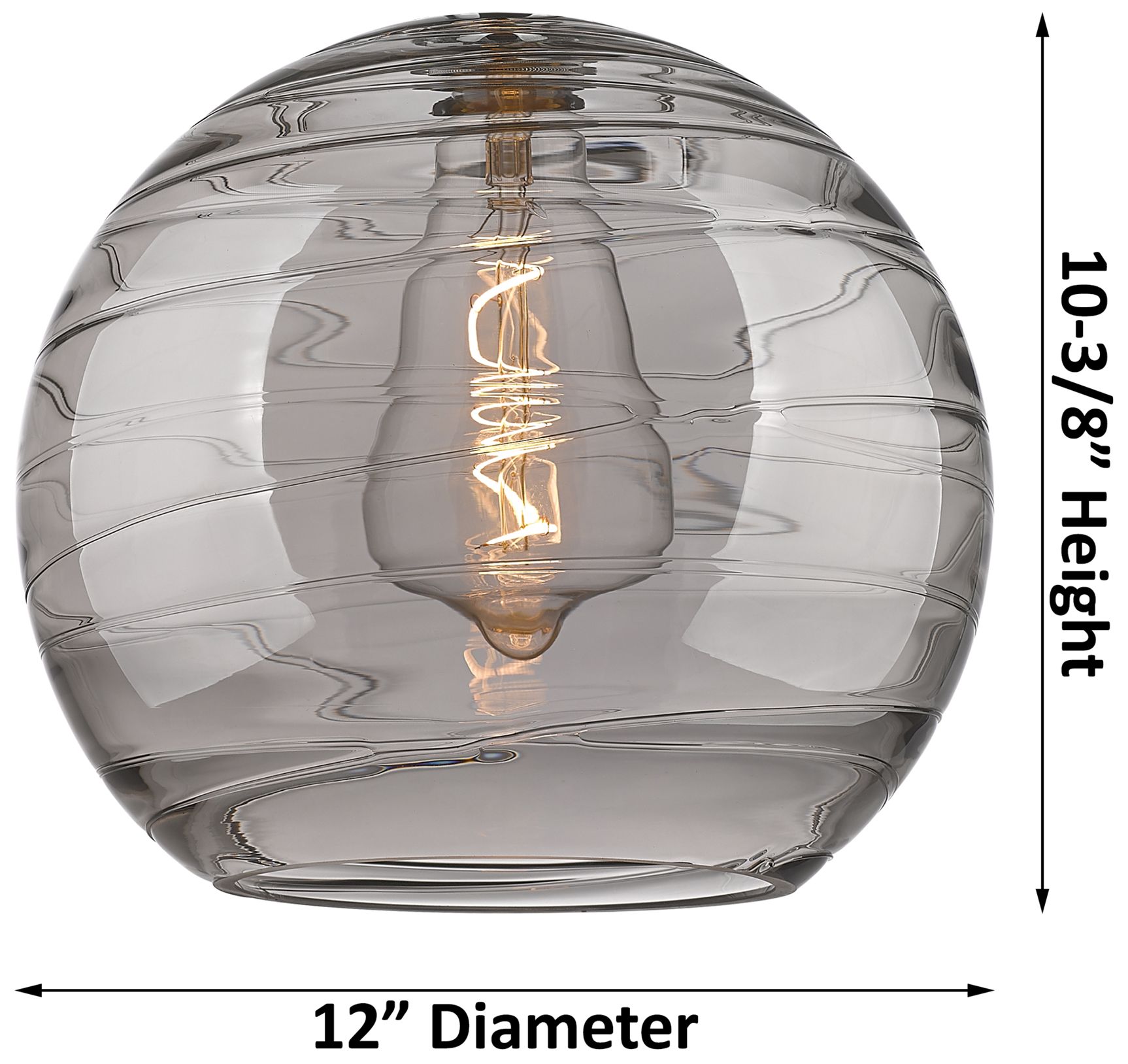 Ballston Athens Deco Swirl 12" LED Mini Pendant - Black Brass - Clear