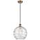 Ballston Athens Deco Swirl 12" LED Mini Pendant - Brushed Brass - Clea