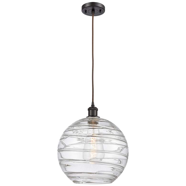Image 1 Ballston Athens Deco Swirl 12" LED Mini Pendant - Oil Rubbed Bronze -